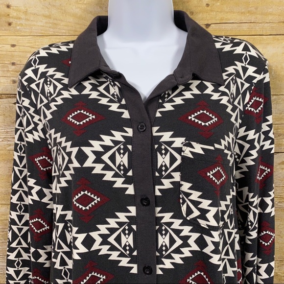 Pendleton tribal Aztec print button up shirt dress size medium - Picture 9 of 16